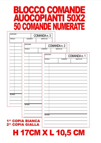 Blocchi comande - comande, x
