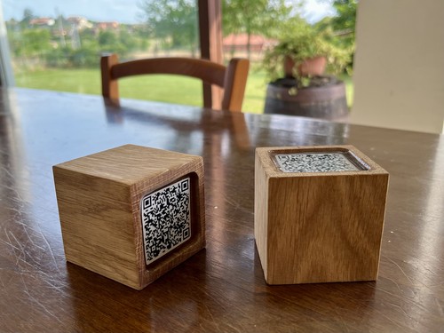 Cubi legno rovere con - legno, qr